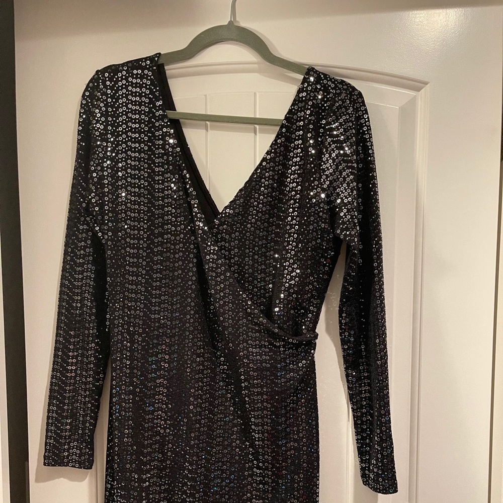 Leith sequin black dress